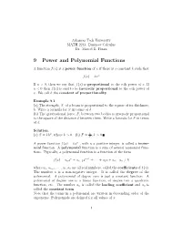 9 Power and Polynomial Functions