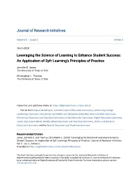 An Application of Syfr Learning's Principles of Practice