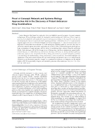Proof of Concept: Network and Systems Biology Approaches Aid in the Discovery of Potent Anticancer Drug Combinations