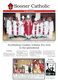Sooner Catholic Soonercatholic.Org July 14, 2019 Archokc.Org Go Make Disciples