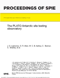 The PLATO Antarctic Site Testing Observatory