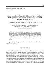 2-Nitrophenylsulfenyl Chloride Into New Compounds with Potential Pesticidal Activity
