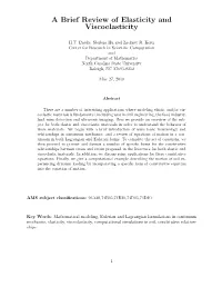 A Brief Review of Elasticity and Viscoelasticity