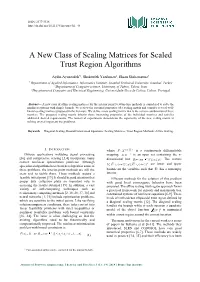 A New Class of Scaling Matrices for Scaled Trust Region Algorithms