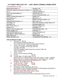 DVD/VHS Title List