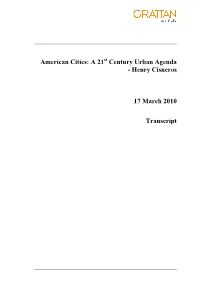 Henry Cisneros 17 March 2010 Transcript