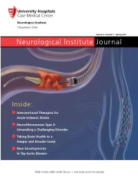 UH Neurological Institute Journal Spring 2010