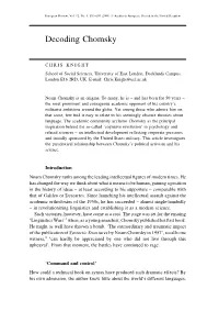Decoding Chomsky