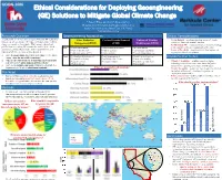 GC43G-1606 Ethical Considerations for Deploying Geoengineering (GE) Solutions to Mitigate Global Climate Change *James Wang and Iris T