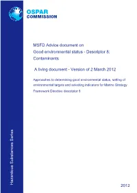 MSFD Advice Document on Good Environmental Status