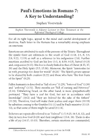 Paul's Emotions in Romans 7: a Key to Understanding?
