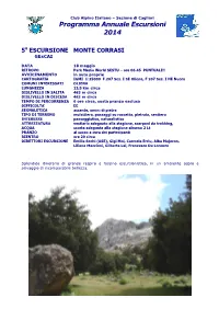 Programma Annuale Escursioni 2014