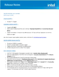Release Notes