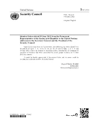 Security Council Distr.: General 9 October 2012