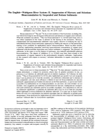 The English-Wabigoon River System: 11. Suppression of Mercury and Selenium Bioaccumulation by Suspended and Bottom Sediments