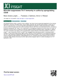 Bilirubin Suppresses Th17 Immunity in Colitis by Upregulating CD39