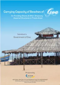 Carrying Capacity of Beaches of for Providing Shacks & Other Temporary Goa Seasonal Structures in Private Areas