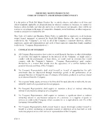 Code of Conduct and Business Ethics Policy