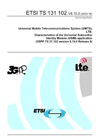ETSI TS 131 102 V8.10.0 (2010-10) Technical Specification