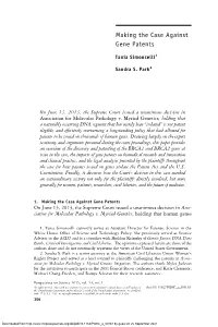Making the Case Against Gene Patents