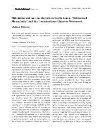 "Militarized Masculinity" and the Conscientious Objector Movement