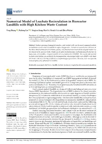 Numerical Model of Leachate Recirculation in Bioreactor Landfills