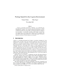 Porting Open64 to the Cygwin Environment