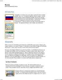 Russia Ebcid:Com.Britannica.Oec2.Identifier.Articleidentifier?Tocid=0&Articleid