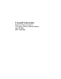 Cornell University Single Audit Report