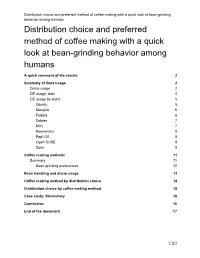 Distribution Choice and Preferred Method of Coffee Making with A