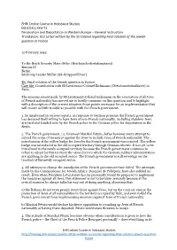 General Instruction Translation: II12 Letter Written by the SS Colonel Regarding Final Solution of the Jewish Question in France