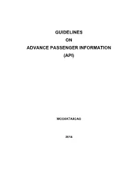 Guidelines on Advance Passenger Information (Api)