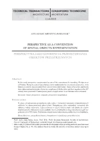 Perspective As a Convention of Spatial Objects Representation