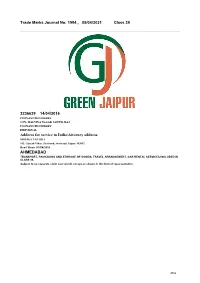 Trade Marks Journal No: 1994 , 05/04/2021 Class 39
