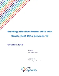 Building Effective Restful Apis with Oracle Rest Data Services 19