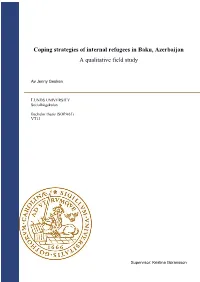 Coping Strategies of Internal Refugees in Baku, Azerbaijan a Qualitative