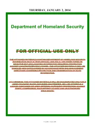 Department of Homeland Security for OFFICIAL USE ONLY