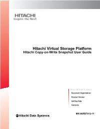 Hitachi Copy-On-Write Snapshot User Guide