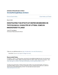 Investigating the Effects of Winter Drawdowns on the Ecological Character of Littoral Zones in Massachusetts Lakes