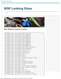 Mac Address Vendor Lookup