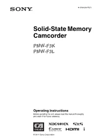 Sony F3 Operating Manual