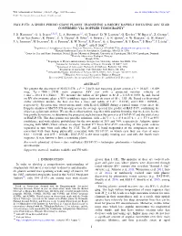 A Short-Period Giant Planet Transiting a Bright Rapidly Rotating A8v Star Confirmed Via Doppler Tomography* J