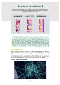 Big Data for the Social Good