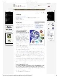 Biosphere Introduction the Biosphere in Education