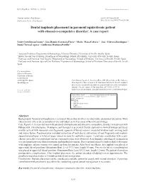 Dental Implants Placement in Paranoid Squizofrenic Patient with Obsessive-Compulsive Disorder: a Case Report