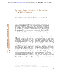 Entry and Exit Mechanisms at the Cis-Face of the Golgi Complex