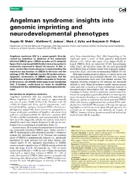 Insights Into Genomic Imprinting and Neurodevelopmental Phenotypes
