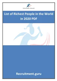List of Richest People in the World in 2020 PDF Recruitment.Guru
