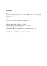 Supplementary Material Title Comparative Proteomic Analysis Of