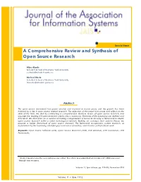 A Comprehensive Review and Synthesis of Open Source Research